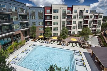 Saltwater Pool with a Sundeck at City View Vinings Luxury Apartments in Atlanta GA